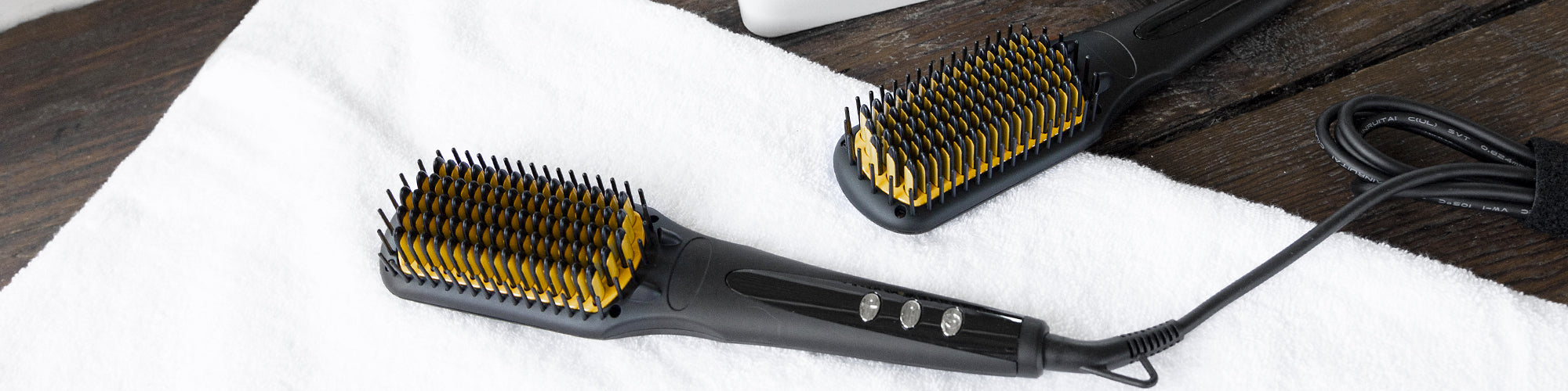 Hair straightener brush